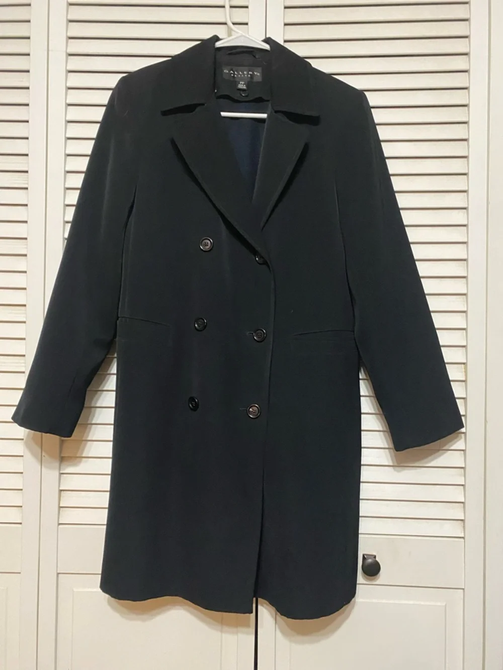 Ann Taylor Black Double-Breasted Trench Coat - Picture 1 of 6
